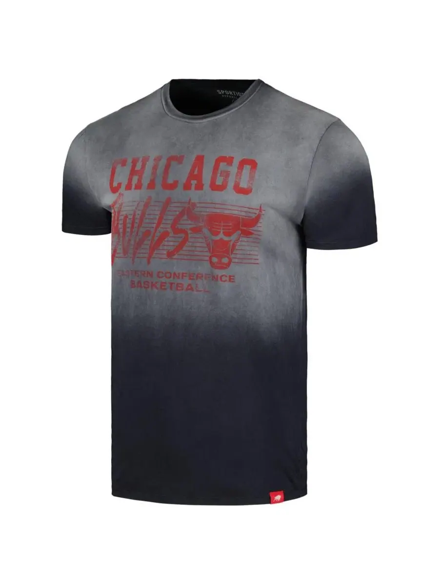 Футболка с принтом Bingham Sun-Fade, Chicago Bulls Sportiqe — изображение 2 из 3, черный