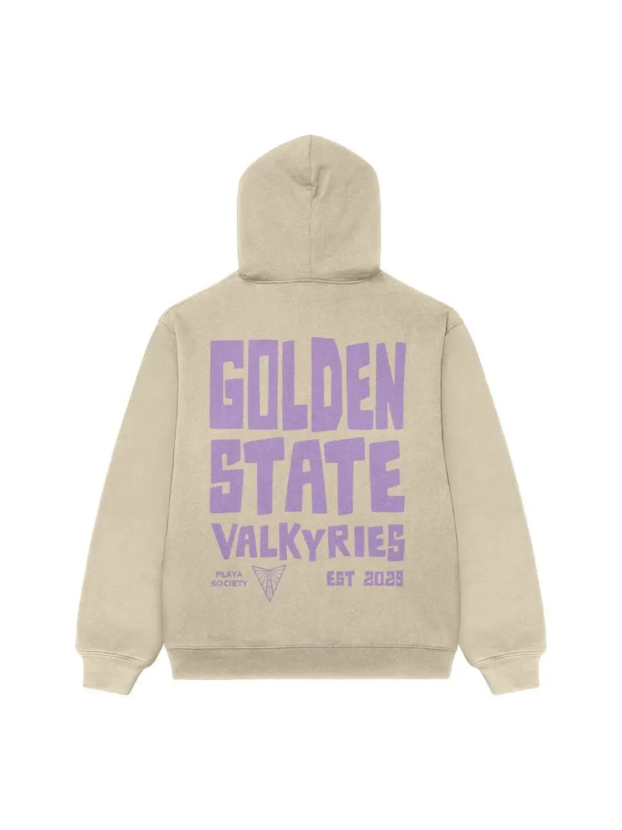 Худи с флисовой подкладкой и принтом Golden State Valkyries Playa Society — изображение 3 из 3, овсяный