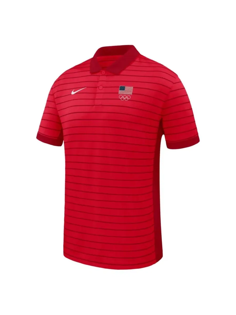 Поло Dri-FIT с полосой Victory Stripe Nike — изображение 2 из 3, красный