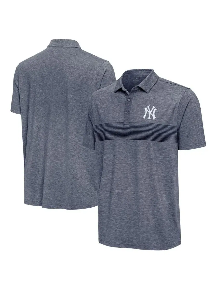 Antigua Мужская рубашка-поло New York Yankees темно-синего цвета меланжевого цвета