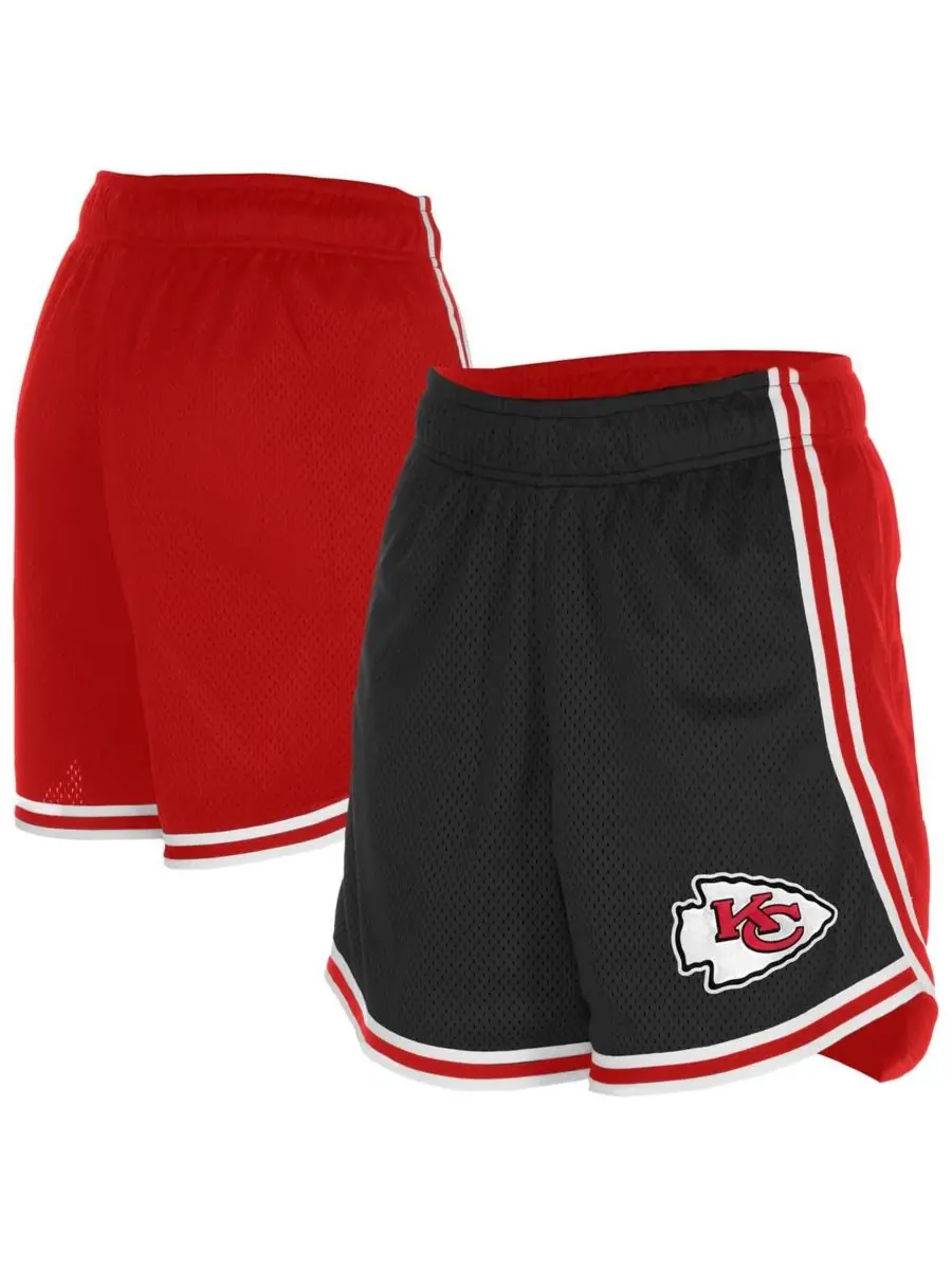 New Era Женские черные/красные сетчатые шорты Kansas City Chiefs Sport Classics