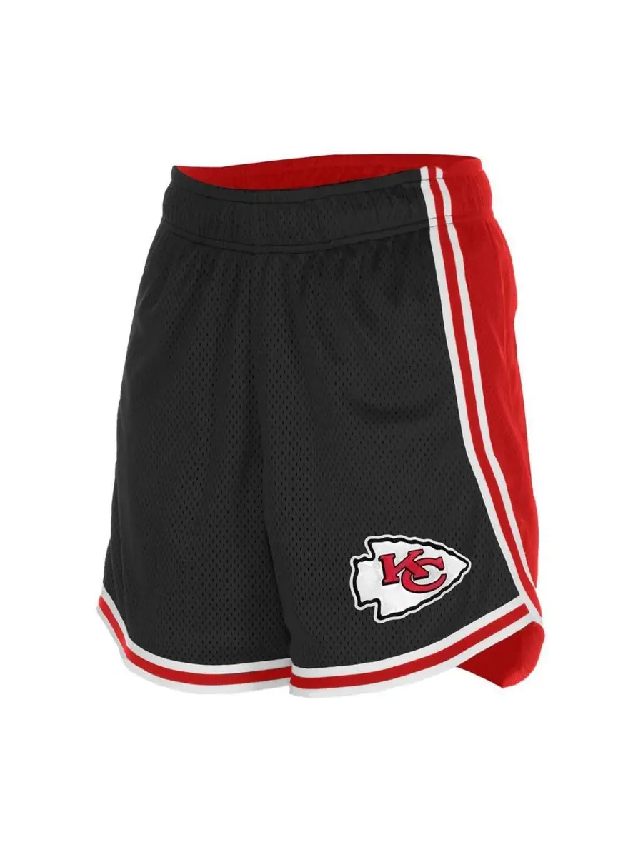 New Era Женские черные/красные сетчатые шорты Kansas City Chiefs Sport Classics — изображение 2 из 3, черный красный