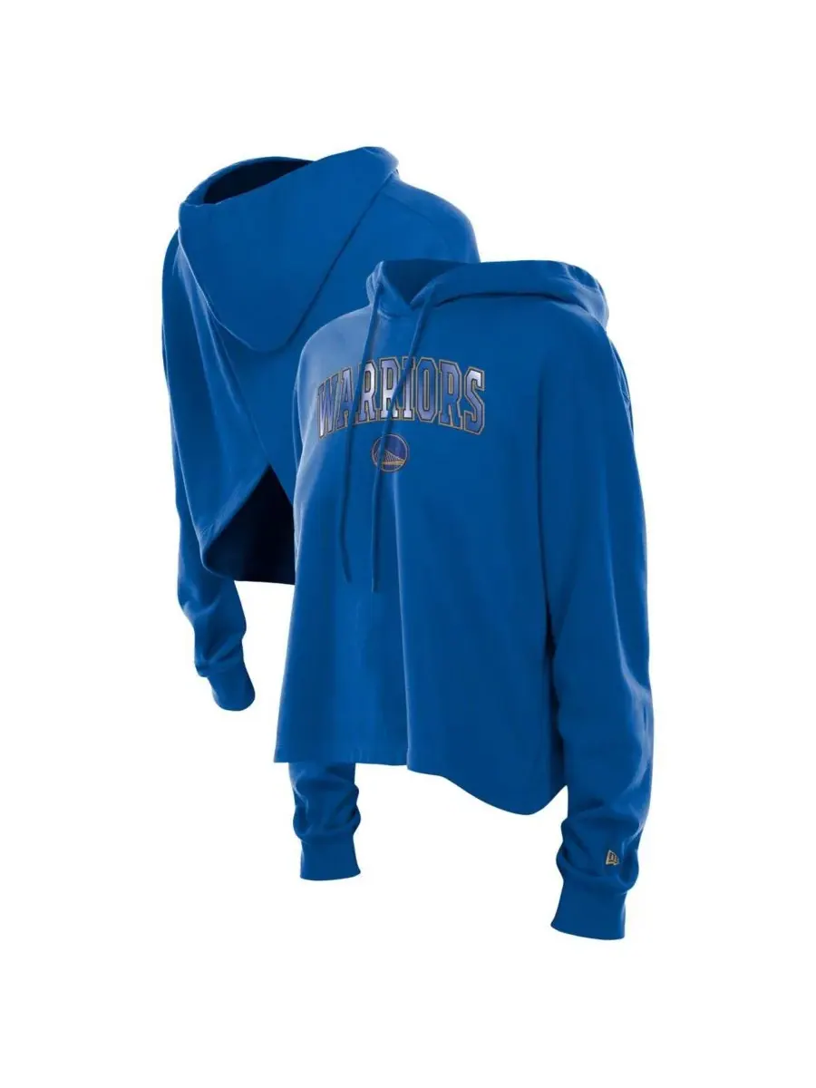 New Era Женская толстовка Royal Golden State Warriors Glam Game с открытой спиной