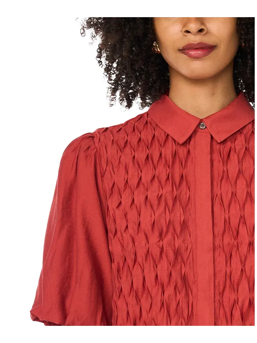 Блуза с коротким рукавом-фонарик, с защипами Vince Camuto, Fireside — изображение 3 из 6