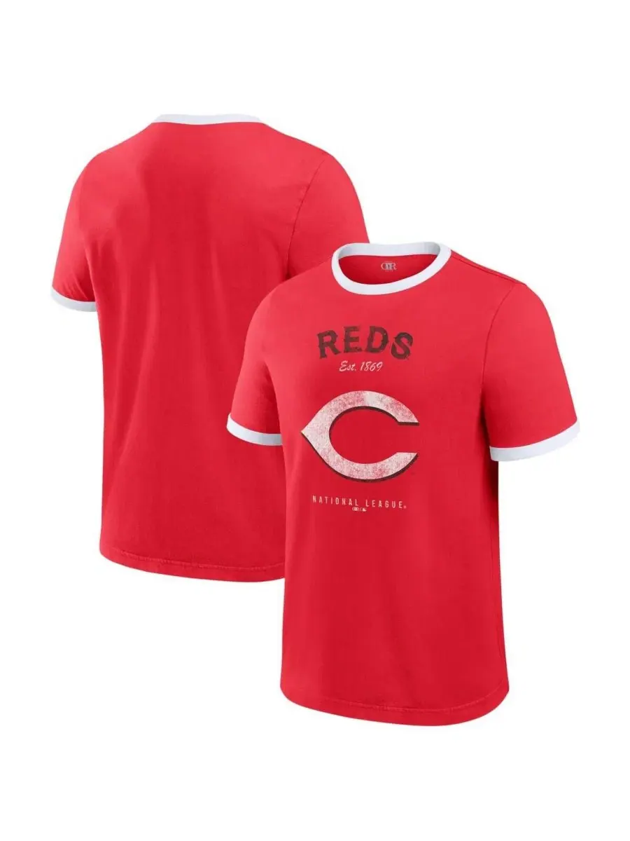 Мужская красная футболка Cincinnati Reds с контрастной отделкой Darius Rucker Collection By Fanatics — красный