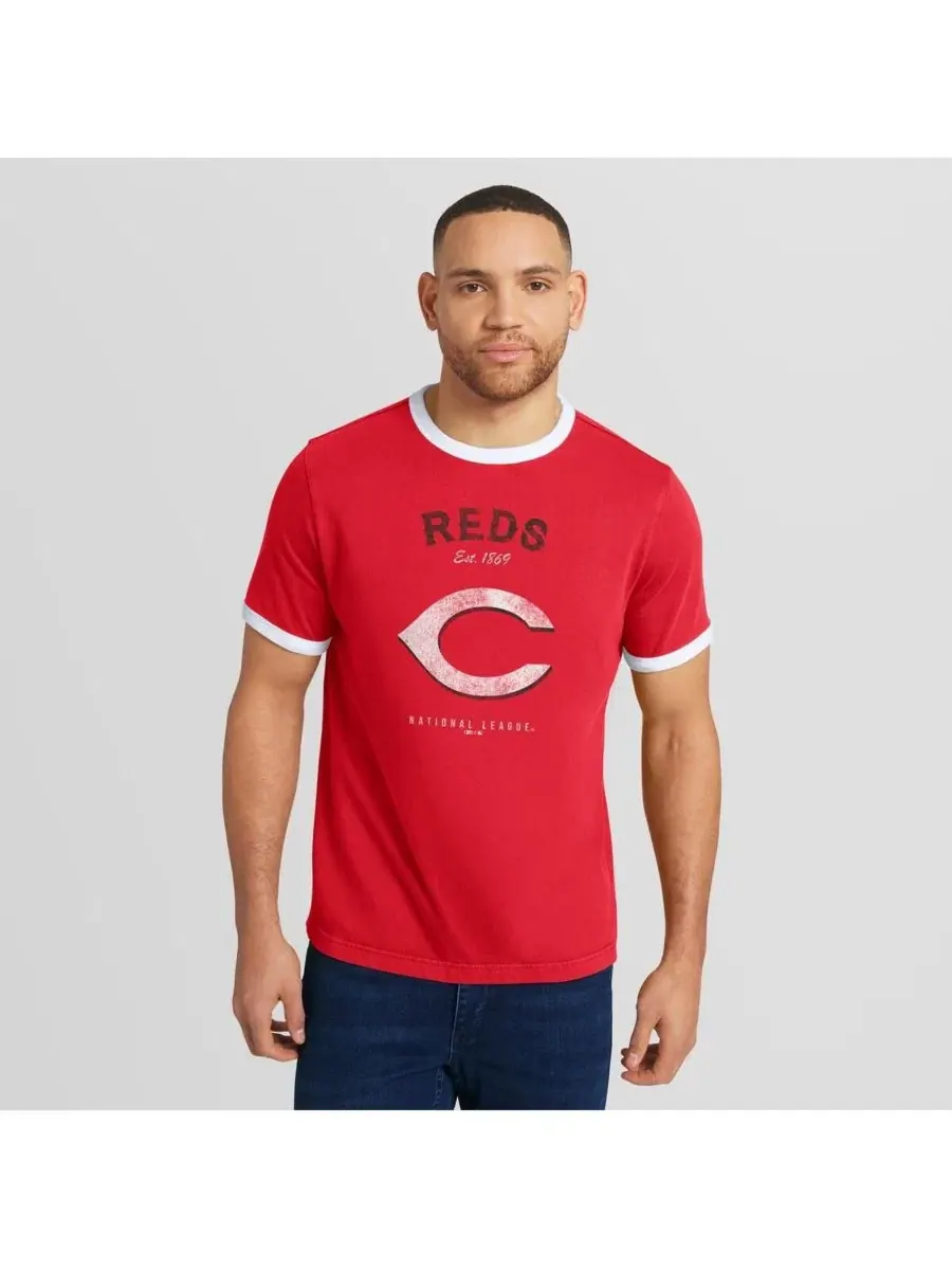 Мужская красная футболка Cincinnati Reds с контрастной отделкой Darius Rucker Collection By Fanatics — изображение 4 из 7