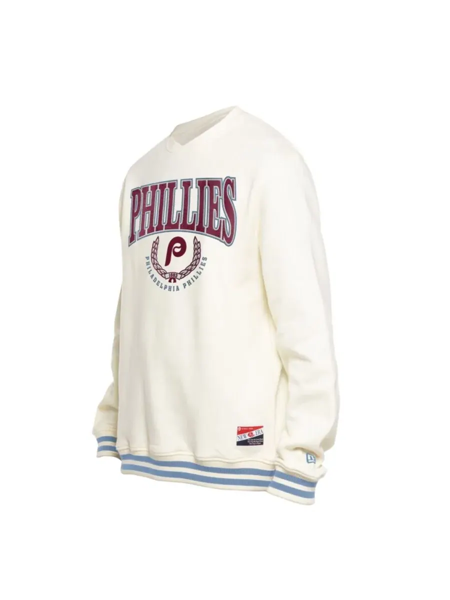 Свитшот с принтом Philadelphia Phillies Throwback New Era — изображение 3 из 4, бежевый