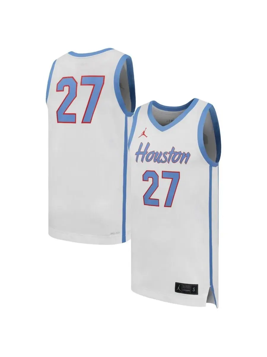 Баскетбольная джерси с принтом Jordan 27 White Houston Cougars