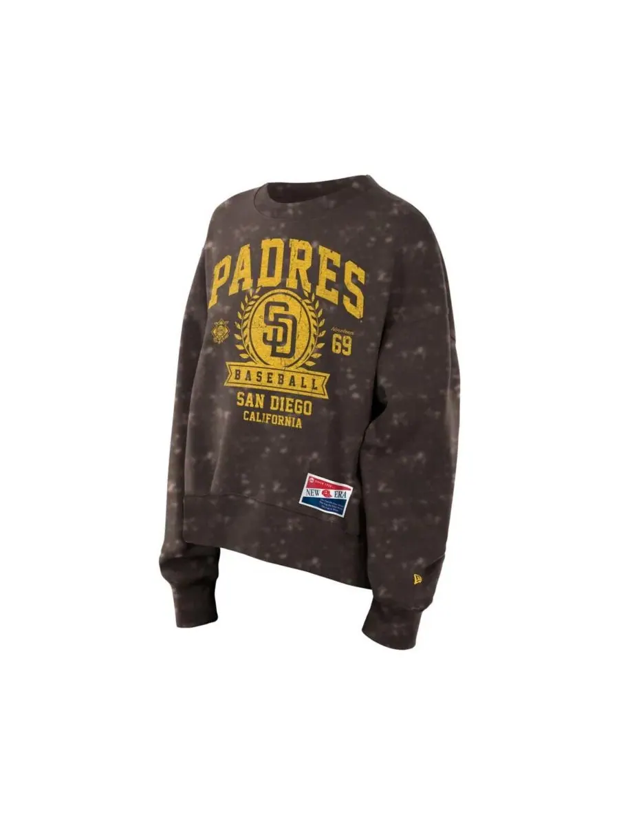 Свитшот оверсайз с принтом Throwback Oversized Boxy Sweatshirt New Era — изображение 3 из 4, коричневый