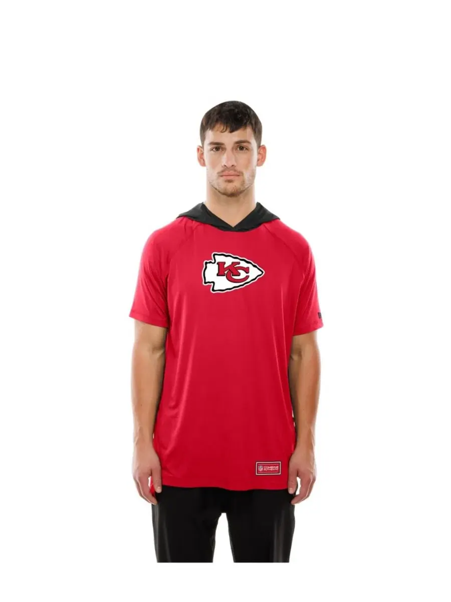 Футболка с капюшоном и рукавом реглан, с принтом, Kansas City Chiefs Combine Authentic New Era — изображение 2 из 5, красный