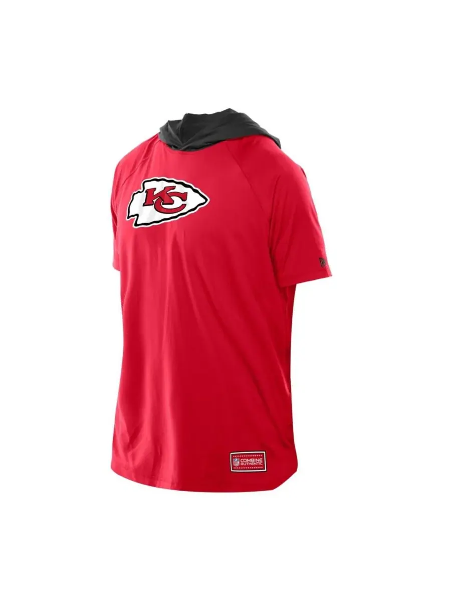 Футболка с капюшоном и рукавом реглан, с принтом, Kansas City Chiefs Combine Authentic New Era — изображение 4 из 5, красный