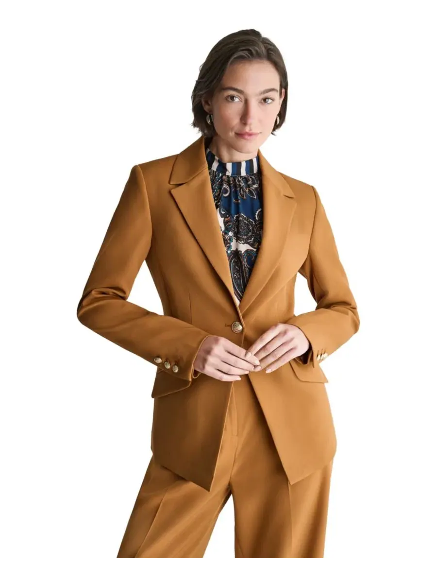 Женский блейзер с подплечниками, однобортный, с лацканами BCBG, Sienna Thread