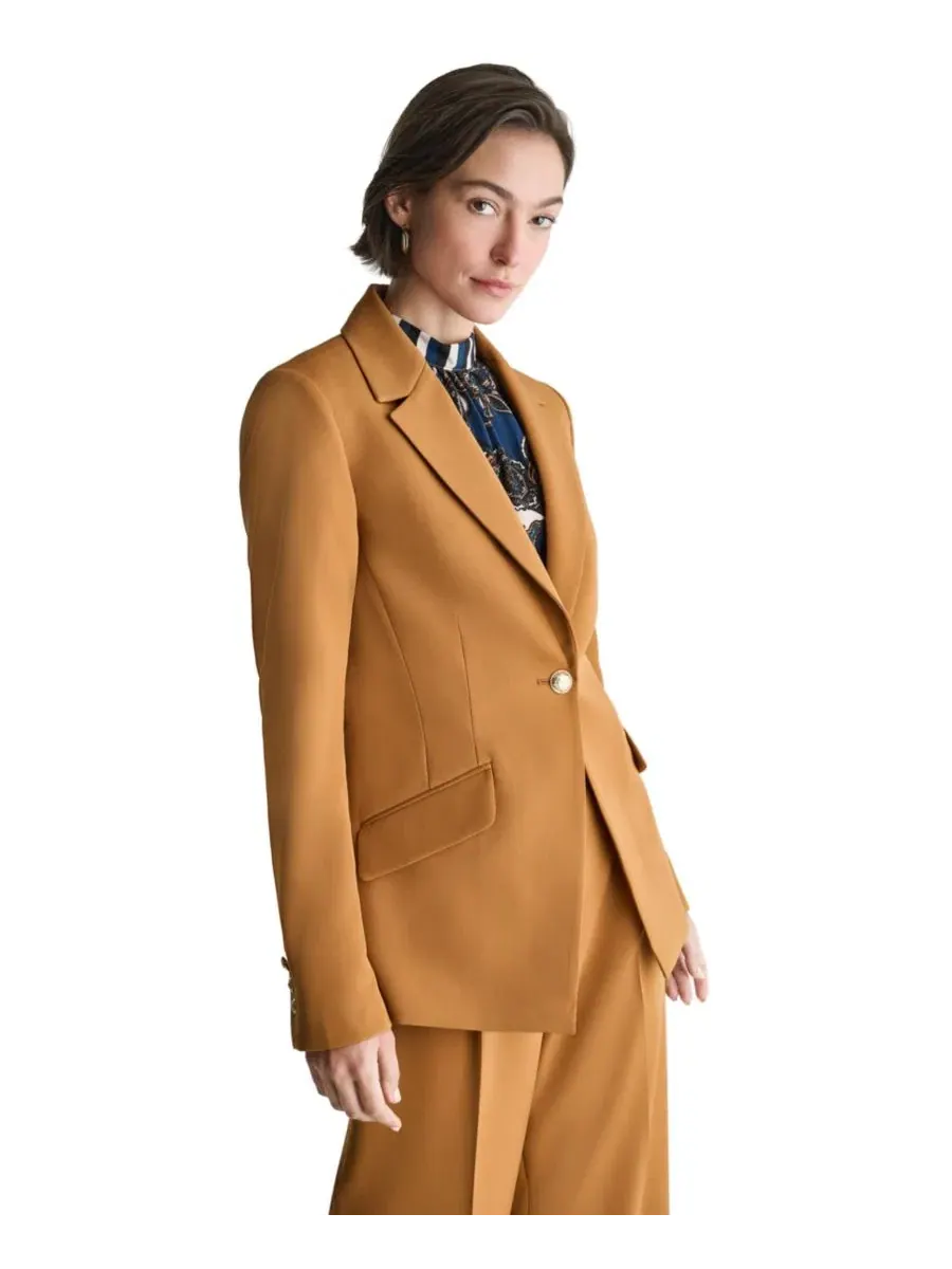 Женский блейзер с подплечниками, однобортный, с лацканами BCBG, Sienna Thread — изображение 4 из 7