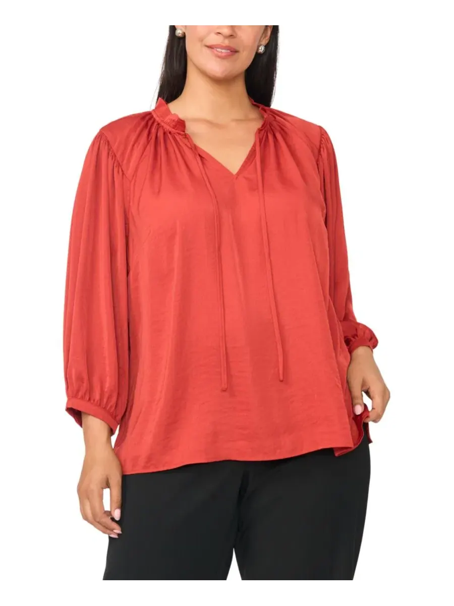 Блуза с завязками и рукавом реглан, модель Raglan-Sleeve Peasant Vince Camuto, Fireside