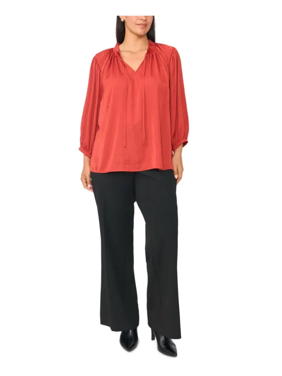 Блуза с завязками и рукавом реглан, модель Raglan-Sleeve Peasant Vince Camuto, Fireside — изображение 2 из 5