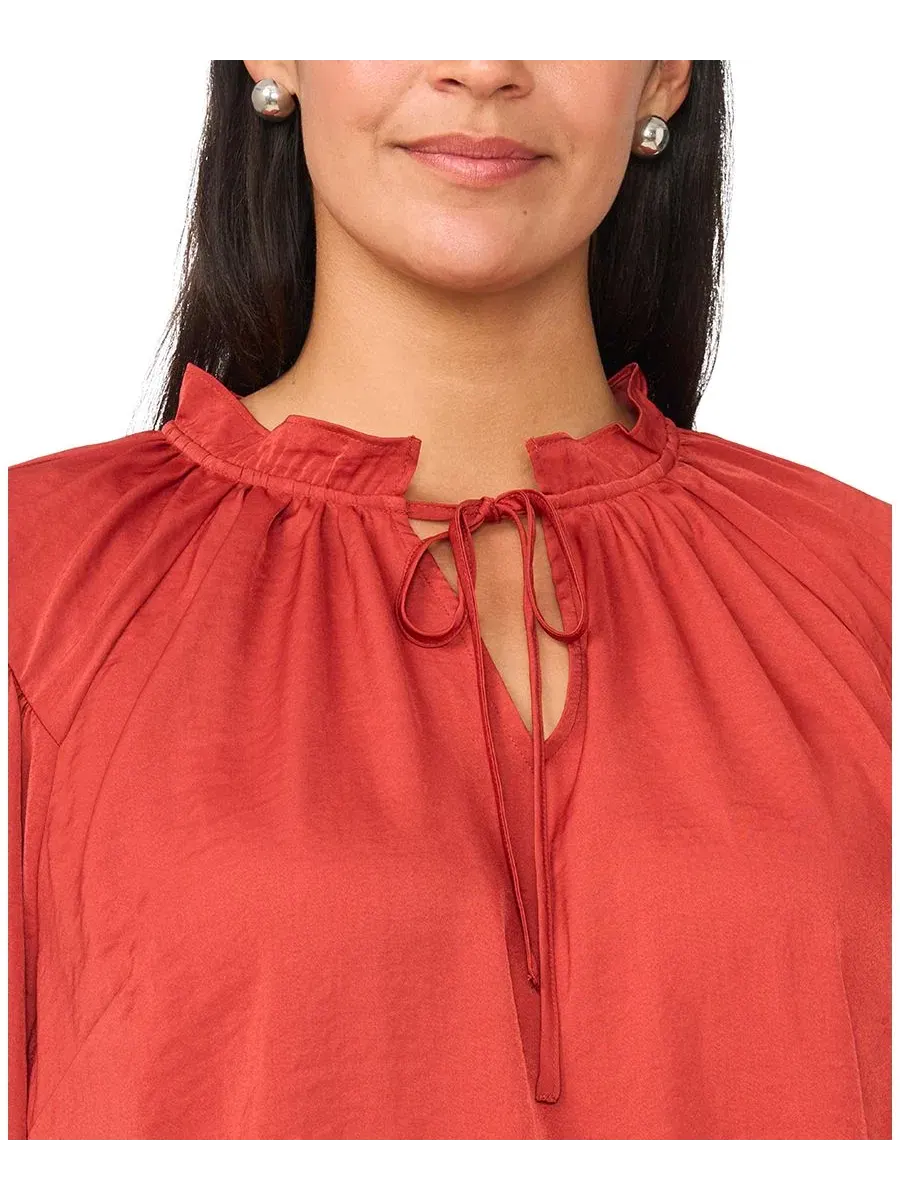 Блуза с завязками и рукавом реглан, модель Raglan-Sleeve Peasant Vince Camuto, Fireside — изображение 3 из 5
