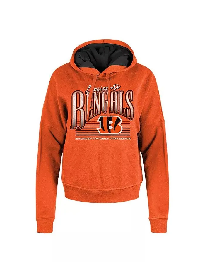 Женская оранжевая толстовка с капюшоном Cincinnati Bengals с капюшоном New Era — изображение 3 из 3