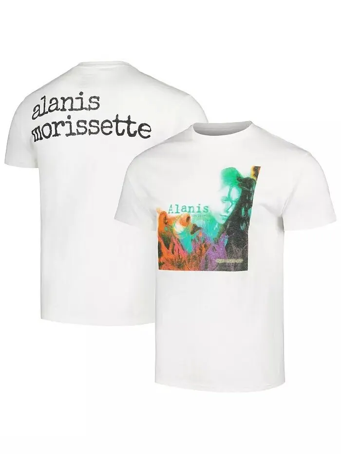 Мужская белая футболка Alanis Morissette Jagged Little Pill Manhead Merch — изображение 1 из 3