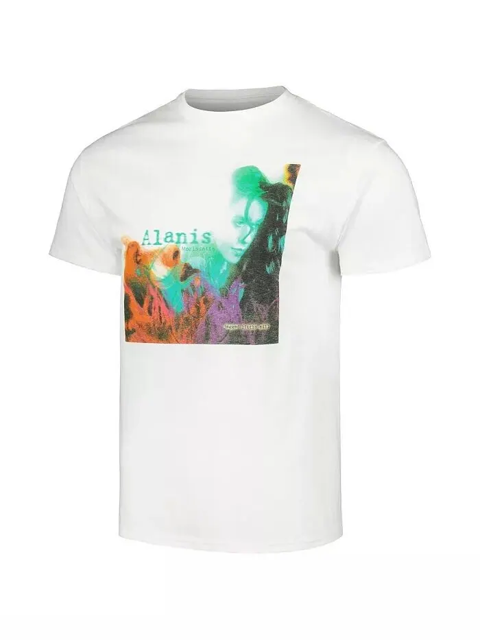 Мужская белая футболка Alanis Morissette Jagged Little Pill Manhead Merch — изображение 2 из 3