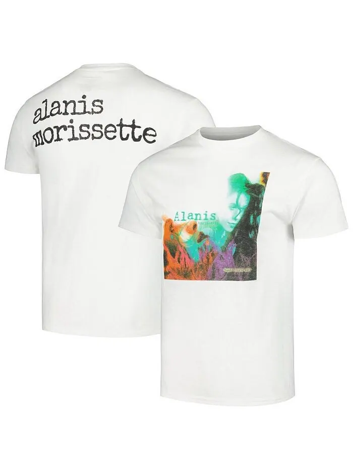 Мужская белая футболка Alanis Morissette Jagged Little Pill Manhead Merch — белый
