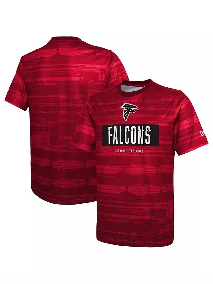 Мужская красная футболка Atlanta Falcons Joint Authentic Sweep New Era — изображение 1 из 3