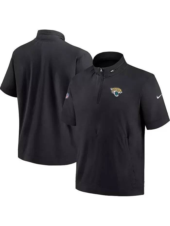 Мужская черная худи с короткими рукавами и молнией на четверть Jacksonville Jaguars Sideline Coach — изображение 1 из 3