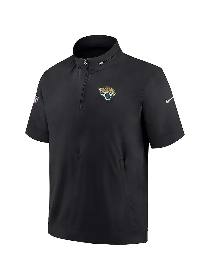 Мужская черная худи с короткими рукавами и молнией на четверть Jacksonville Jaguars Sideline Coach — изображение 2 из 3