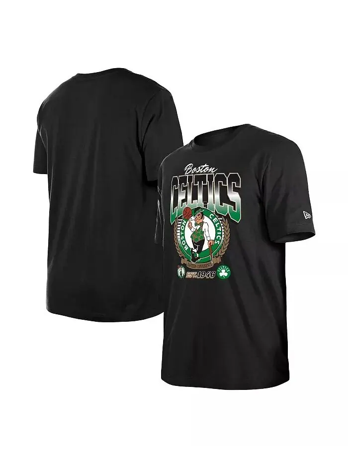 Мужская и женская черная футболка Boston Celtics Summer Classics New Era