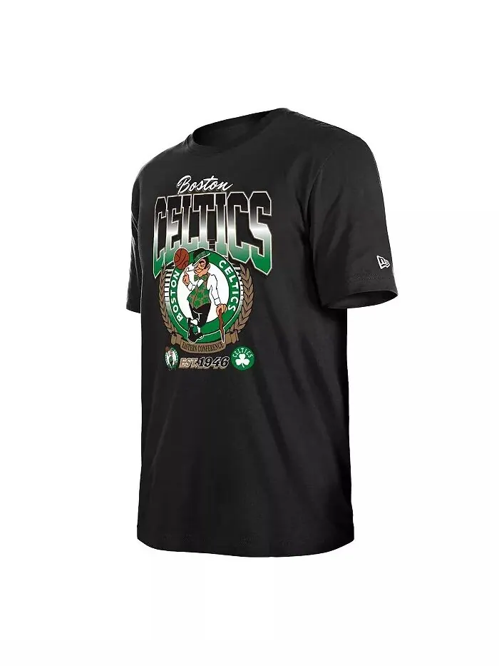 Мужская и женская черная футболка Boston Celtics Summer Classics New Era — изображение 3 из 3