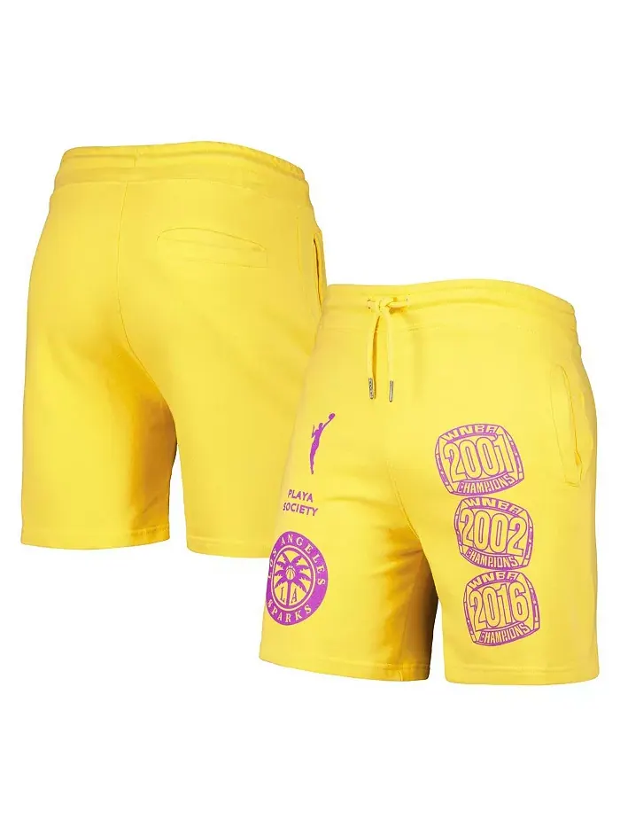 Мужские шорты Gold Los Angeles Sparks Legacy Logo Playa Society