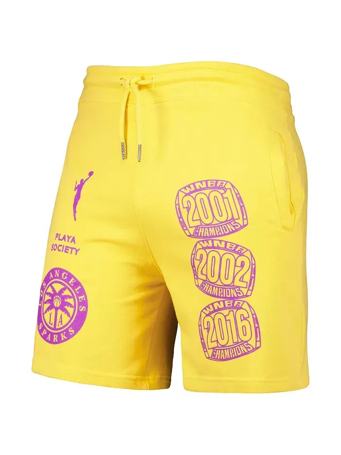 Мужские шорты Gold Los Angeles Sparks Legacy Logo Playa Society — изображение 3 из 4