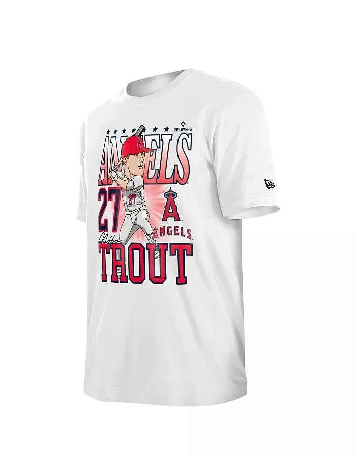 Футболка мужская Майк Траут белая с карикатурой на Los Angeles Angels New Era — изображение 3 из 3