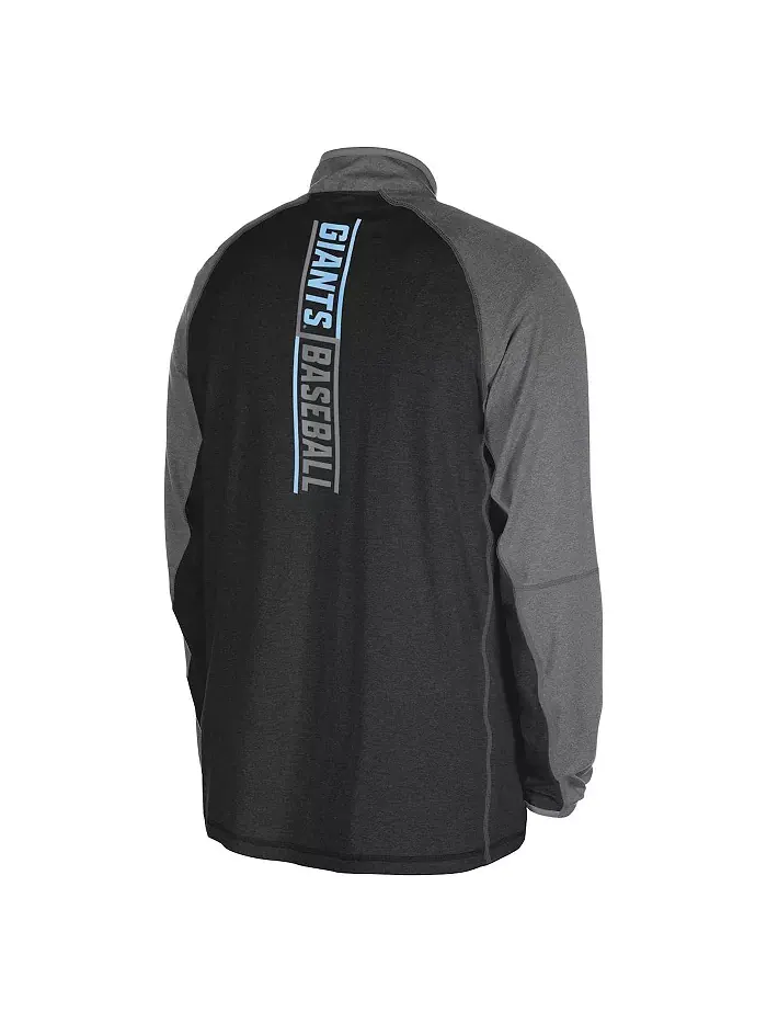 Толстовка Men's Black San Francisco Giants Father's Day Raglan Quarter-Zip Top New Era — изображение 2 из 4