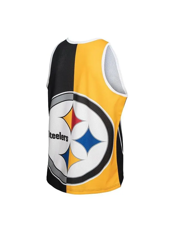 Мужская майка с рисунком Troy Polamalu, черно-золотая Pittsburgh Steelers Retired Player Mitchell & — изображение 3 из 3