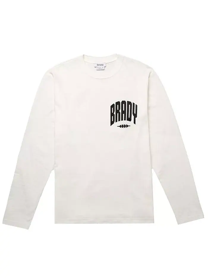Мужская белая бейсбольная футболка с длинным рукавом Varsity BRADY