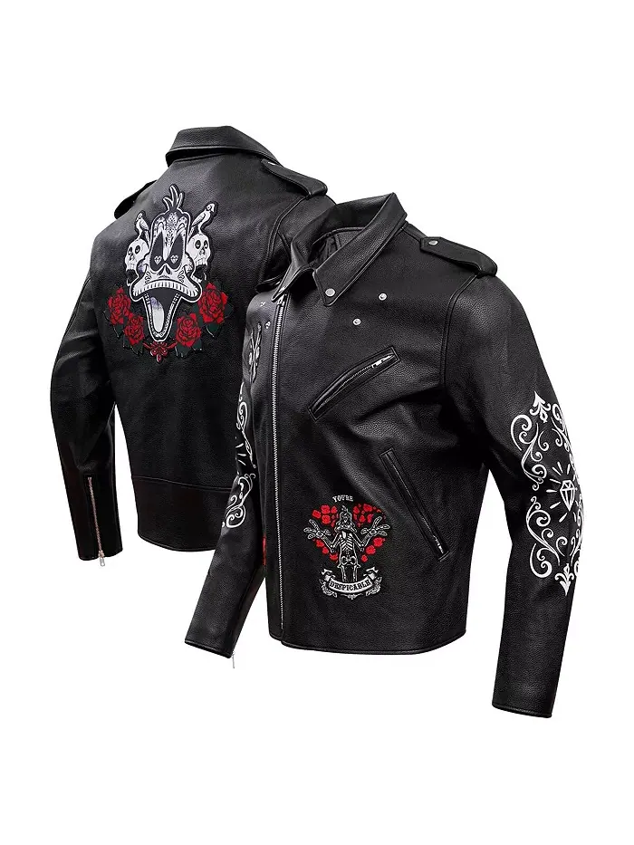 Мужская черная мотоциклетная куртка на молнии Looney Tunes Dispicable Biker Freeze Max