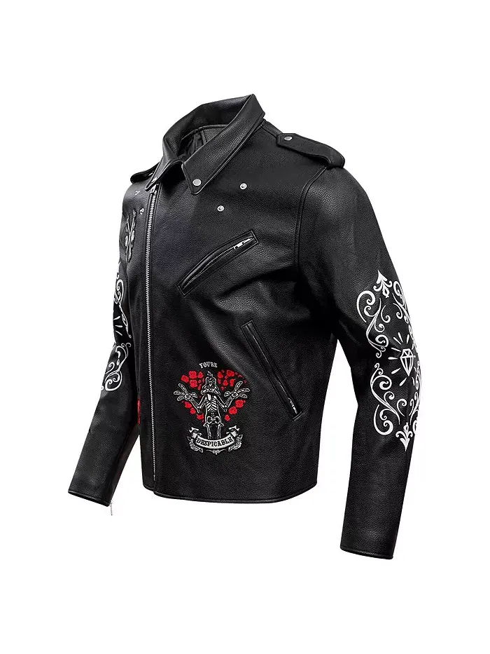Мужская черная мотоциклетная куртка на молнии Looney Tunes Dispicable Biker Freeze Max — изображение 3 из 4