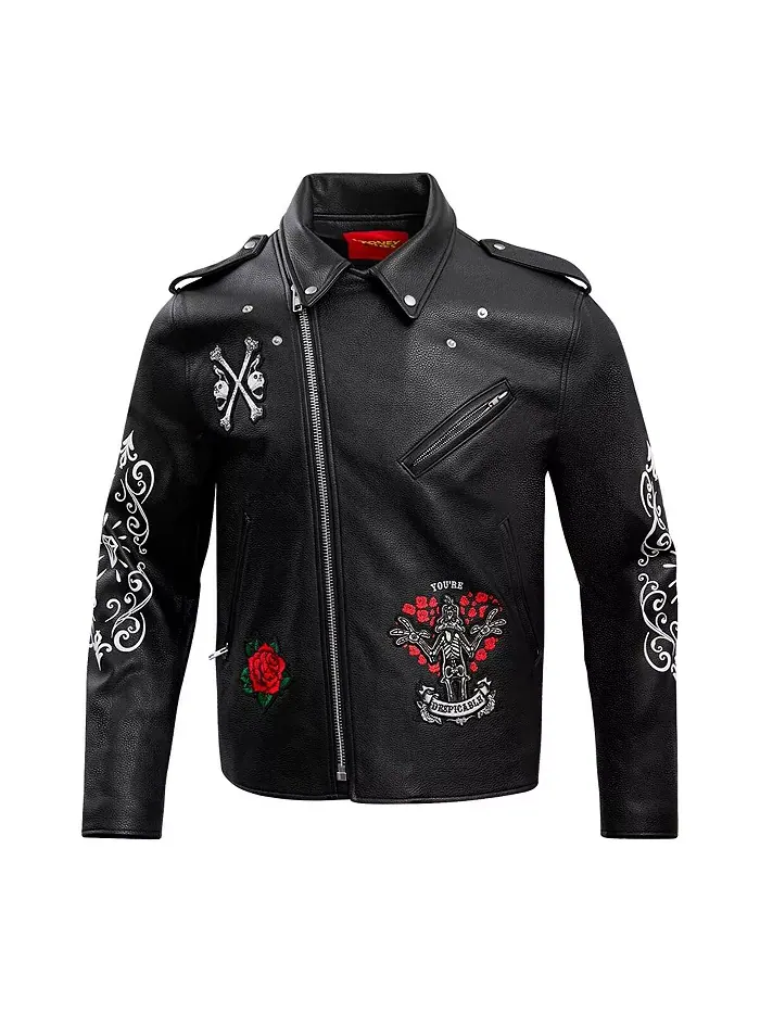 Мужская черная мотоциклетная куртка на молнии Looney Tunes Dispicable Biker Freeze Max — изображение 4 из 4