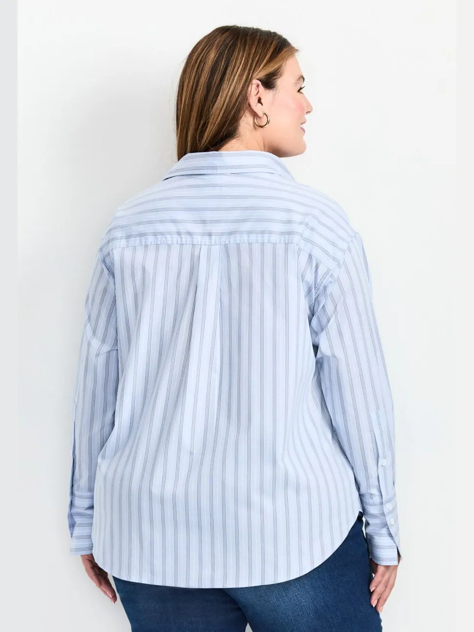 Женская классическая полосатая рубашка в стиле "бойфренд" AVENUE, Chambray stripe — изображение 3 из 3