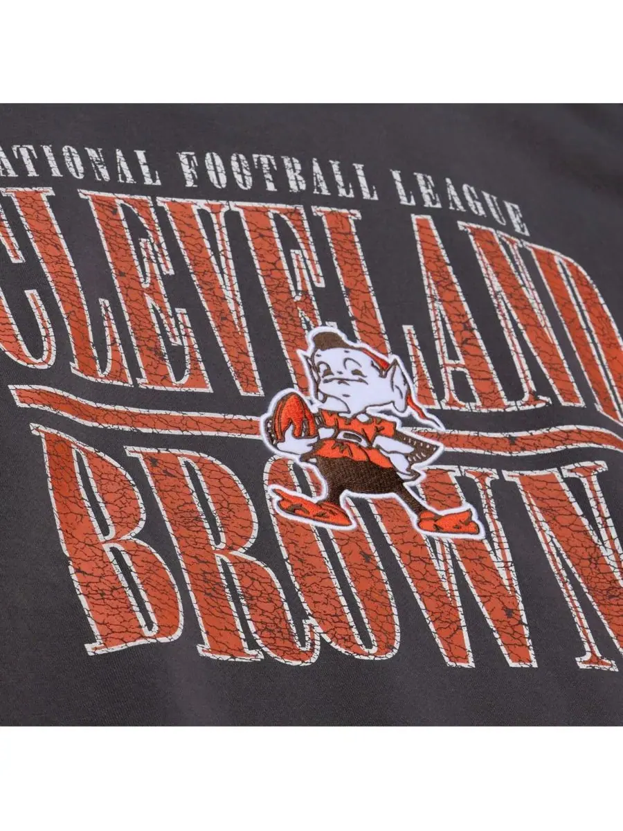 Mitchell & Ness Мужская черная толстовка Cleveland Browns Downtown Crew с винтажным логотипом — изображение 3 из 4, черный