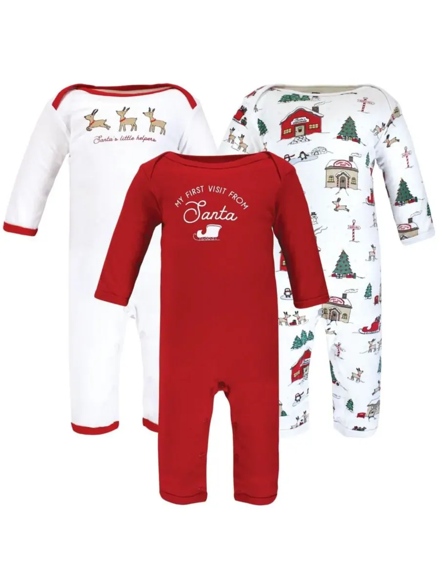 Тройной комплект цельнокроеных костюмов Hudson Baby, North Pole
