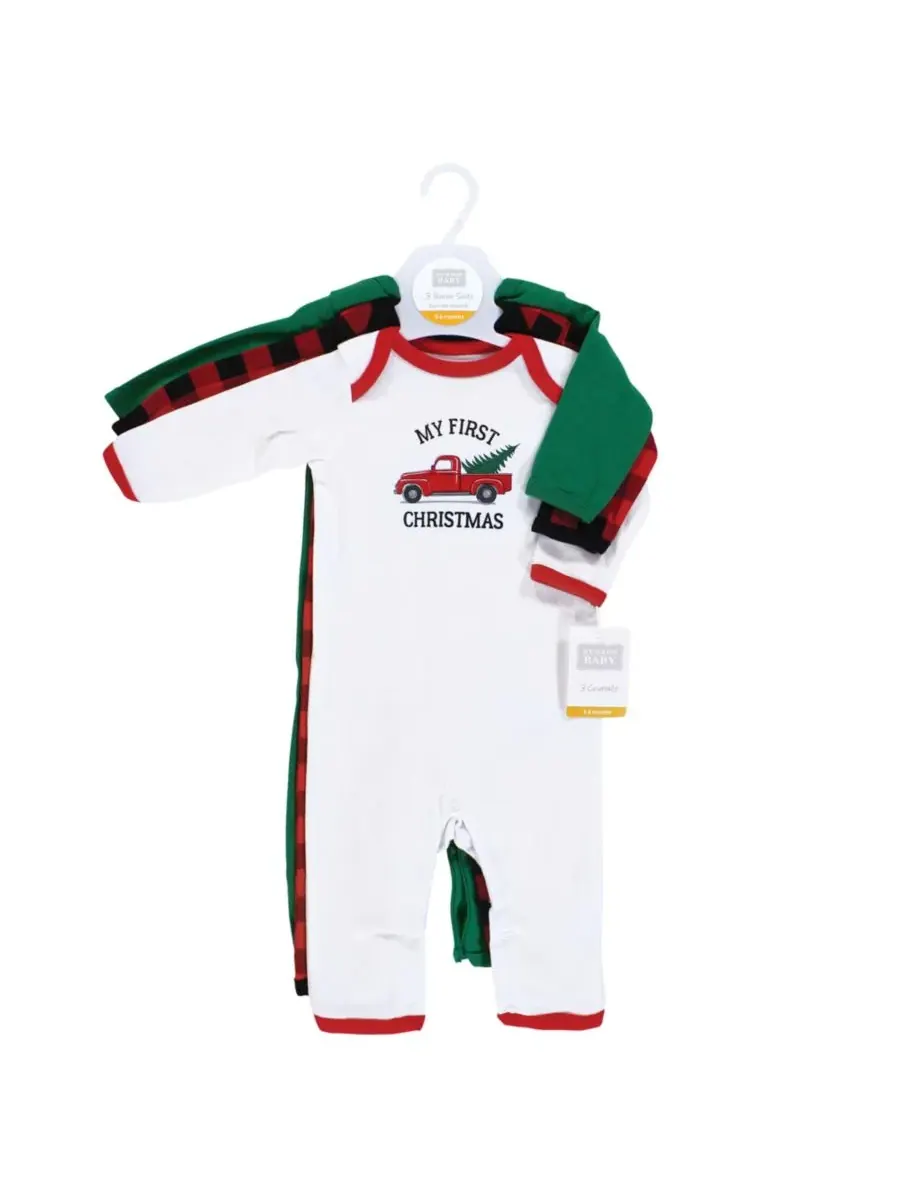 Тройной комплект цельнокроеных костюмов Hudson Baby, Christmas Tree — изображение 2 из 5