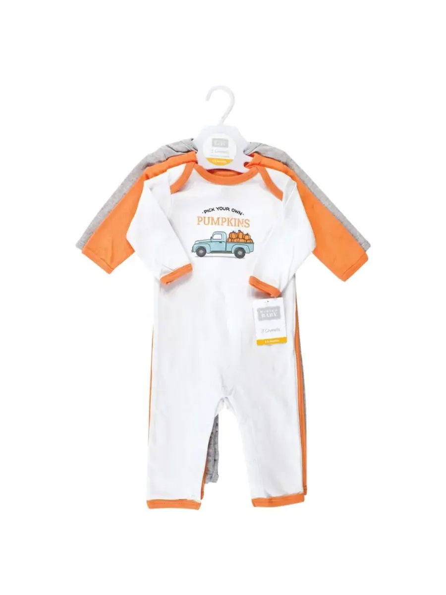 Тройной комплект цельнокроеных костюмов Hudson Baby, Pumpkin Truck — изображение 3 из 5