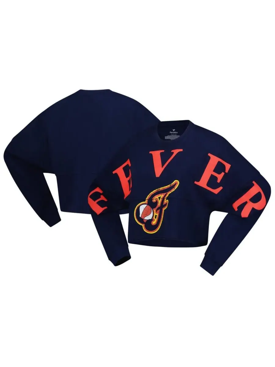 Spirit Jersey Женская укороченная футболка с длинными рукавами и принтом Indiana Fever темно-синего — синий