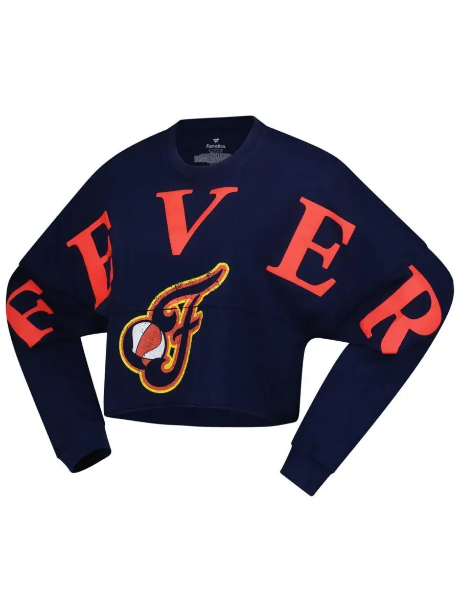 Spirit Jersey Женская укороченная футболка с длинными рукавами и принтом Indiana Fever темно-синего — изображение 3 из 3