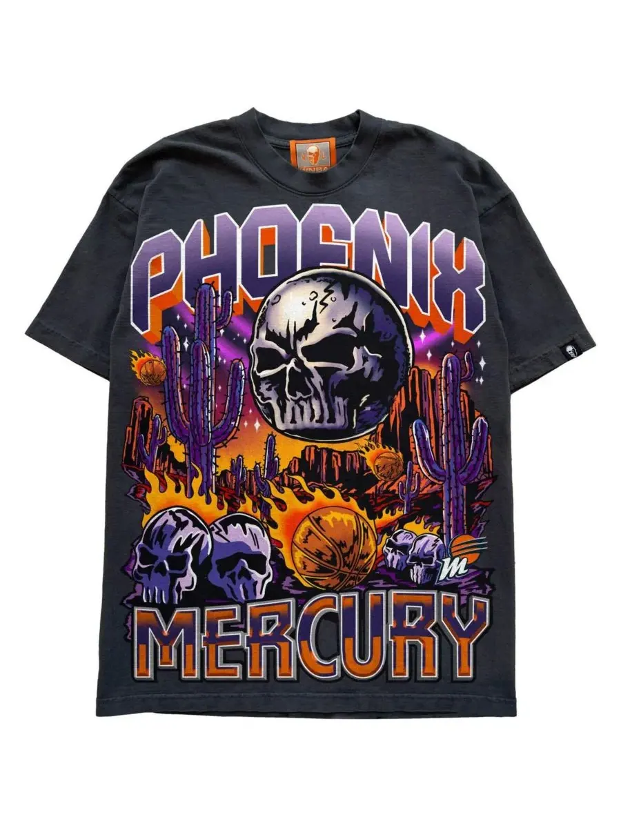Warren Lotas Мужская и женская винтажная черная футболка Phoenix Mercury Planet Mercury — изображение 2 из 3, черный