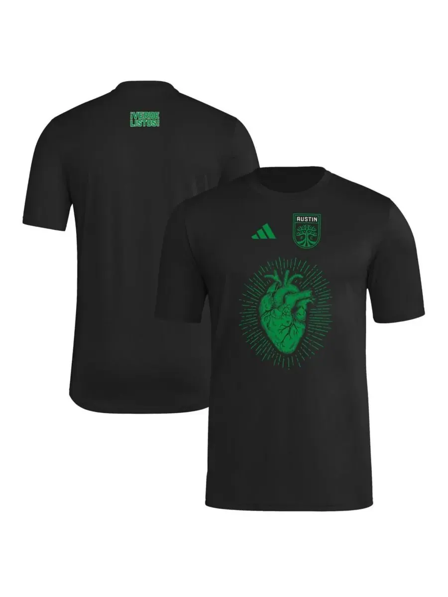 Adidas Мужская черная футболка Austin FC 2025 Hook AEROREADY