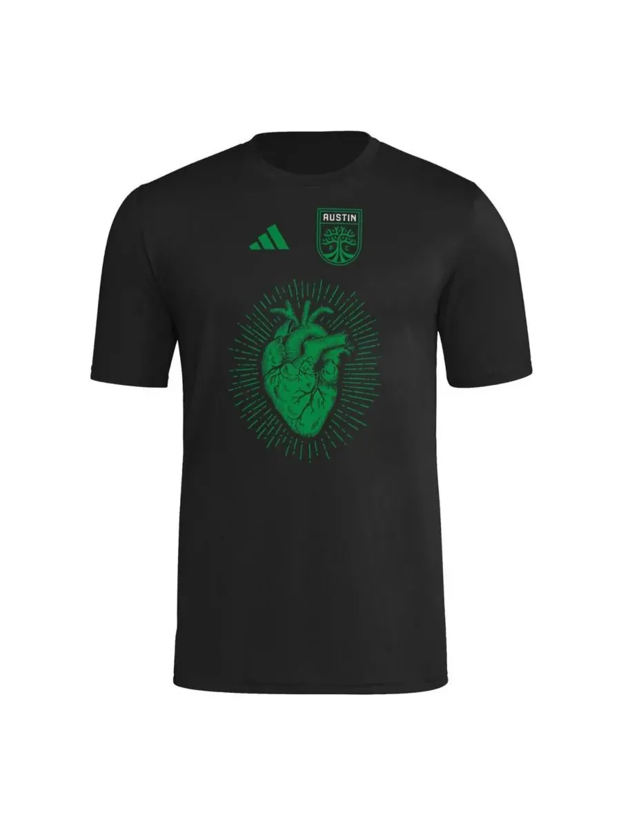 Adidas Мужская черная футболка Austin FC 2025 Hook AEROREADY — изображение 2 из 3, черный