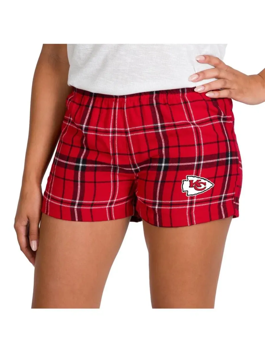 Женские красно-черные фланелевые шорты Kansas City Chiefs Ultimate Concepts Sport