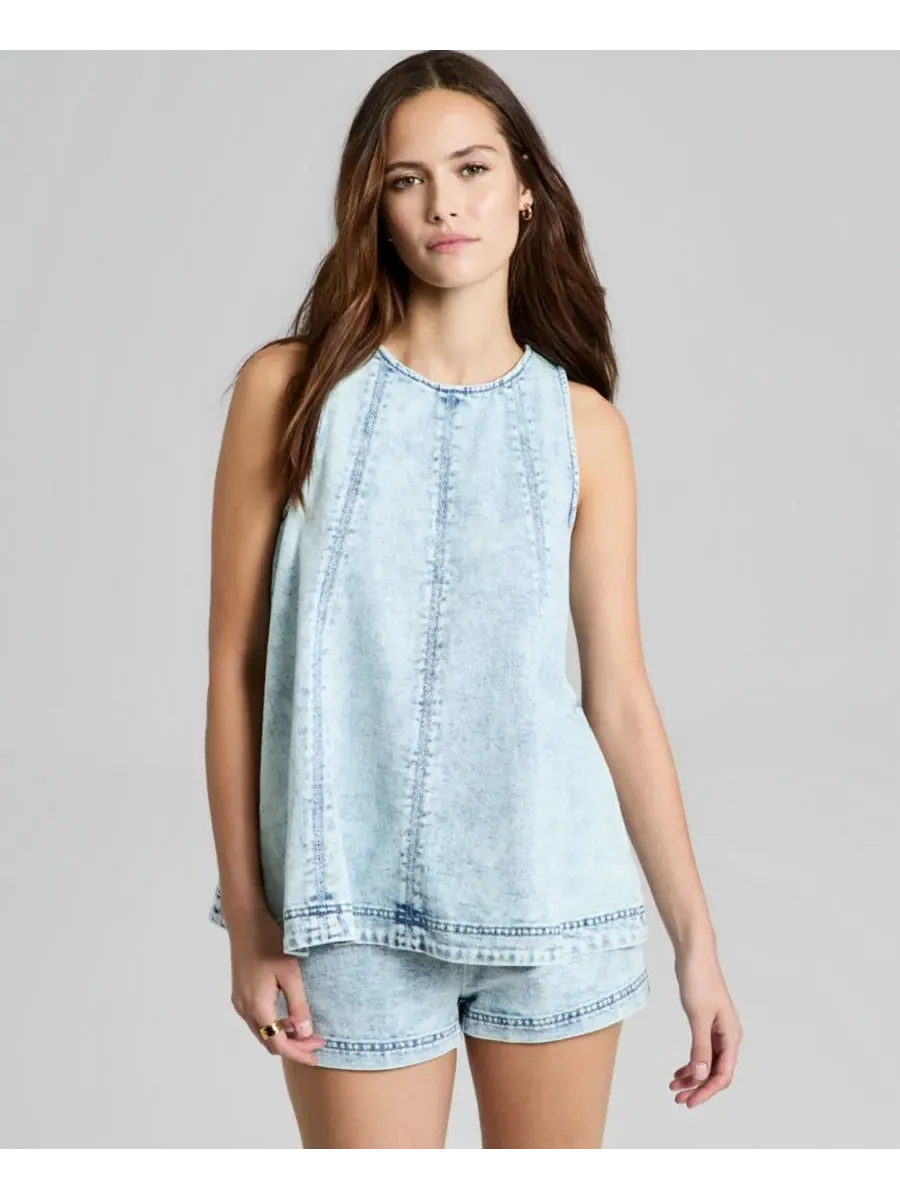 Женская джинсовая туника без рукавов And Now This, Acid Wash
